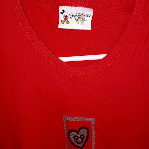 WALT DISNEY WORLD WOMENS MICKEY LOVES MINNIE RED SHIRT SZ SM - Picture 2 of 6